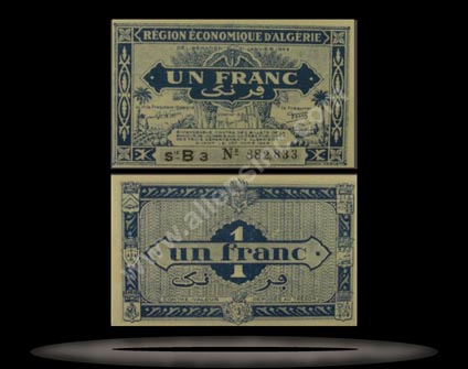 Algeria Banknote, 1 Franc, L.1944, P#98a MAIN