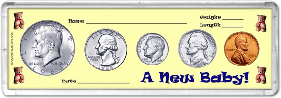 1964 A New Baby! Coin Gift Set LARGE