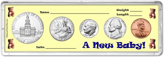 1975 A New Baby! Coin Gift Set LARGE