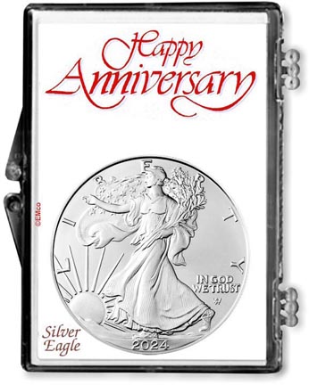 2024 Happy Anniversary American Silver Eagle Gift Display LARGE