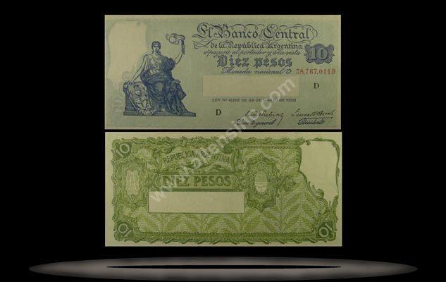 Argentina Banknote, 10 Pesos, ND (1936), P#253 MAIN