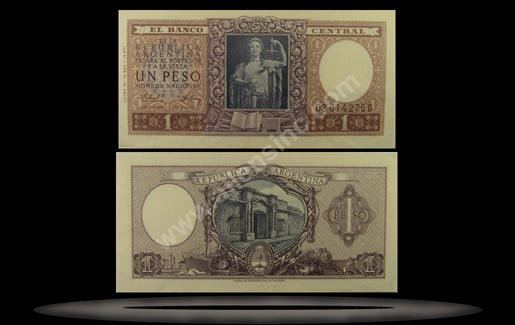 Argentina Banknote, 1 Peso, ND (1952), P#263a MAIN