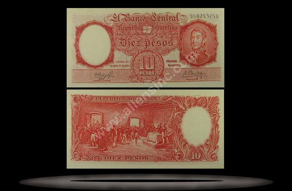 Argentina Banknote, 10 Pesos, ND (1954-63), P#270c MAIN