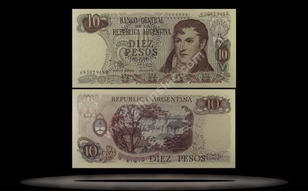Argentina Banknote, 10 Pesos, ND (1970-73), P#289 MAIN