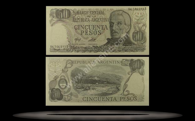 Argentina Banknote, 50 Pesos, ND (1976-78), P#301b MAIN