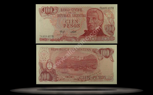 Argentina Banknote, 100 Pesos, ND (1976-78), P#302b MAIN