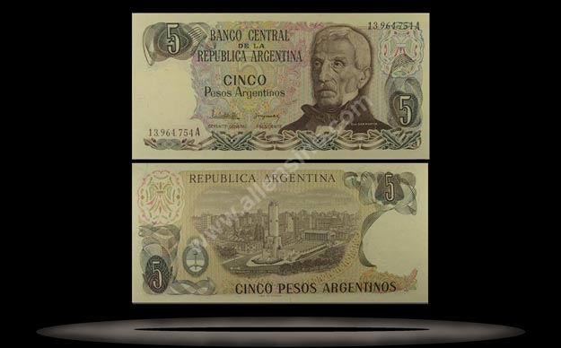 Argentina Banknote, 5 Pesos Argentinos, ND (1983-84), P#312a MAIN