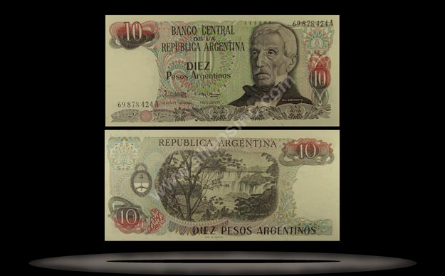 Argentina Banknote, 10 Pesos Argentinos, ND (1983-84), P#313 MAIN