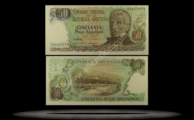 Argentina Banknote, 50 Pesos Argentinos, ND (1983-85), P#314a MAIN