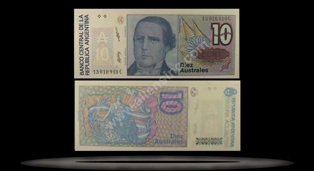 Argentina Banknote, 10 Australes, ND (1986), P#325b MAIN