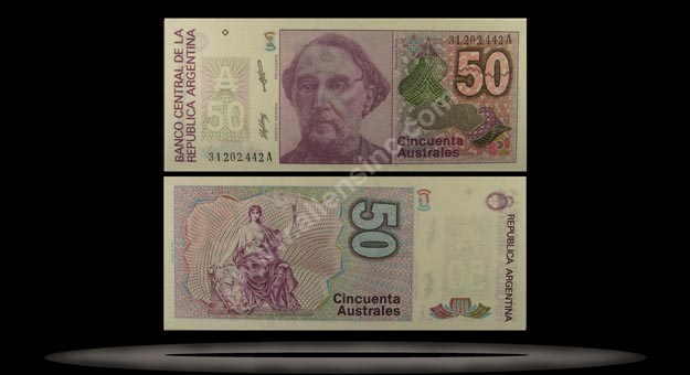 Argentina Banknote, 50 Australes, ND (1986), P#326b MAIN