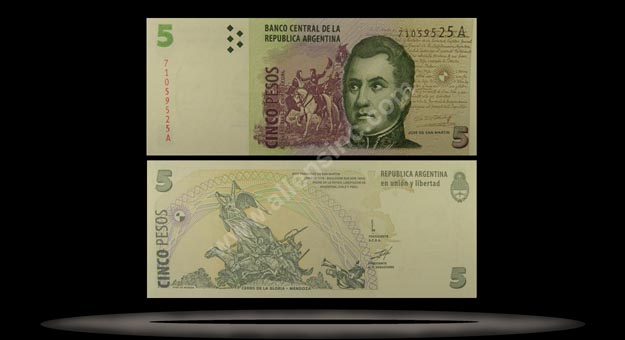 Argentina Banknote, 5 Pesos, ND (1998-2003), P#347 MAIN