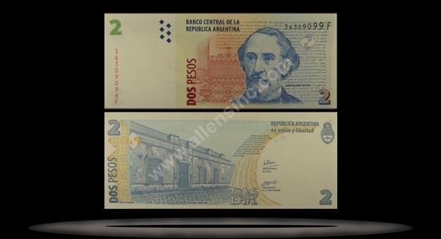 Argentina Banknote, 2 Pesos, ND (2002), P#352 MAIN