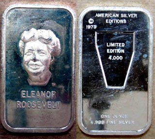 Eleanor Roosevelt' Art Bar by American Silver Editions. MAIN