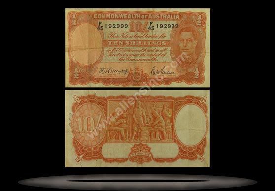Australia Banknote, 10 Shillings, ND (1939), P#25a MAIN