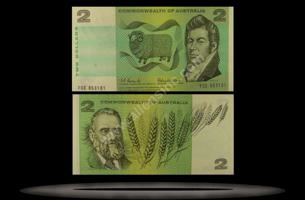 Australia Banknote, 2 Dollars, ND (1968), P#38c MAIN
