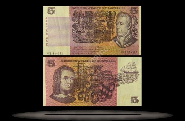 Australia Banknote, 5 Dollars, ND (1967), P#39a MAIN
