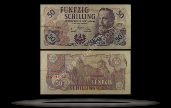 Austria Banknote, 50 Schilling, 2.7.1962, P#137a MAIN