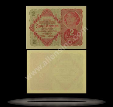 Austria Banknote, 2 Kronen, 2.1.1922, P#74 MAIN