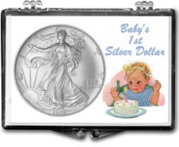 1995 Baby’s First Silver Dollar, American Silver Eagle Gift Display THUMBNAIL