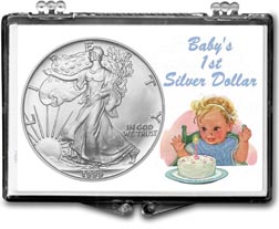 1999 Baby’s First Silver Dollar, American Silver Eagle Gift Display THUMBNAIL