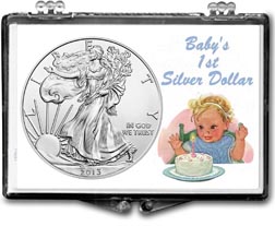 2013 Baby’s First Silver Dollar, American Silver Eagle Gift Display THUMBNAIL