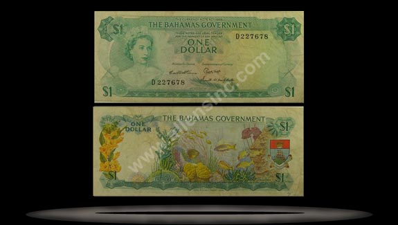 Bahamas Banknote, 1 Dollar, 1965, P#18b MAIN