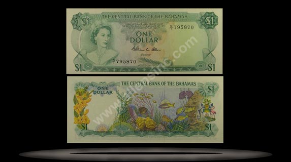 Bahamas Banknote, 1 Dollar, 1974, P#35a MAIN
