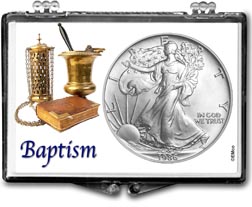 1986 Baptism American Silver Eagle Gift Display THUMBNAIL