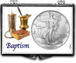 1999 Baptism American Silver Eagle Gift Display THUMBNAIL