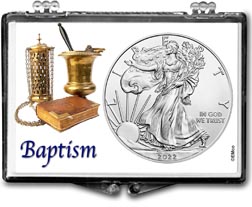 Baptism American Silver Eagle Gift Display THUMBNAIL