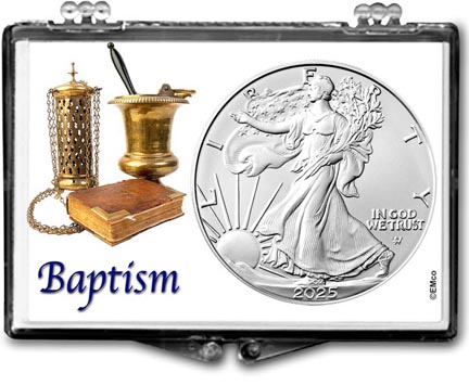 Baptism American Silver Eagle Gift Display LARGE