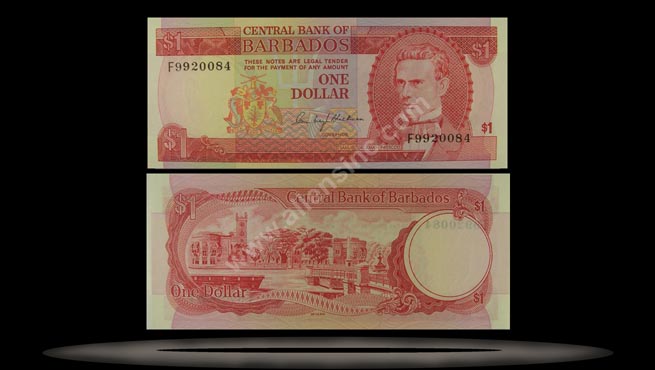 Barbados Banknote, 1 Dollar, ND (1973), P#29a MAIN