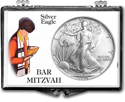 1998 Bar Mitzvah American Silver Eagle Gift Display LARGE