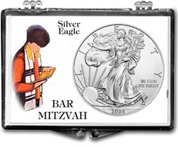 2008 Bar Mitzvah American Silver Eagle Gift Display THUMBNAIL