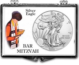 2021 Bar Mitzvah American Silver Eagle Gift Display THUMBNAIL