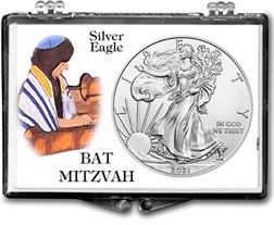 2021 Bat Mitzvah American Silver Eagle Gift Display THUMBNAIL