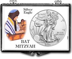 Bat Mitzvah American Silver Eagle Gift Display THUMBNAIL