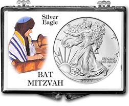 Bat Mitzvah American Silver Eagle Gift Display THUMBNAIL