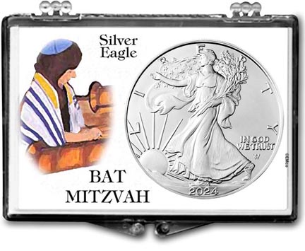 2024 Bat Mitzvah American Silver Eagle Gift Display LARGE