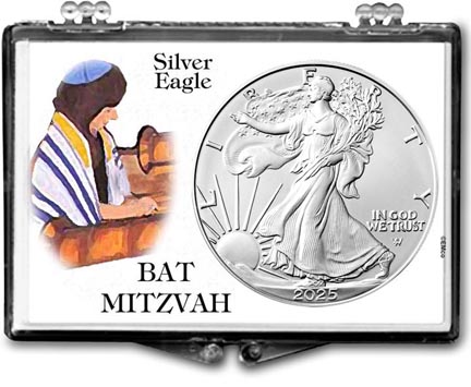 Bat Mitzvah American Silver Eagle Gift Display LARGE