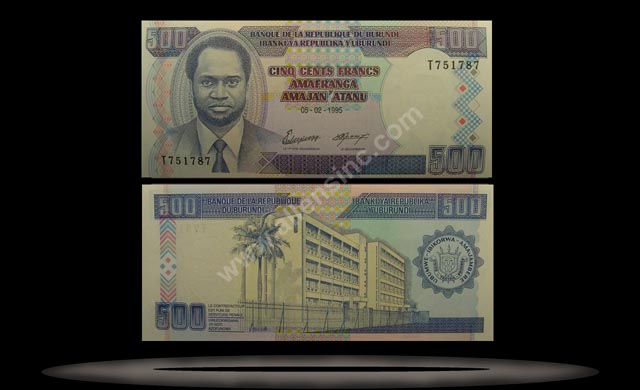 Burundi Banknote, 500 Francs, 5.2.1995, P#38a MAIN