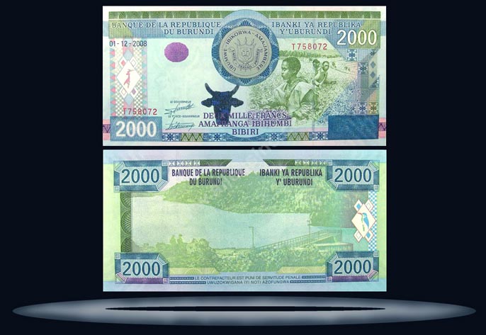 Burundi Banknote, 2000 Francs, 1.12.2008, P#47 MAIN