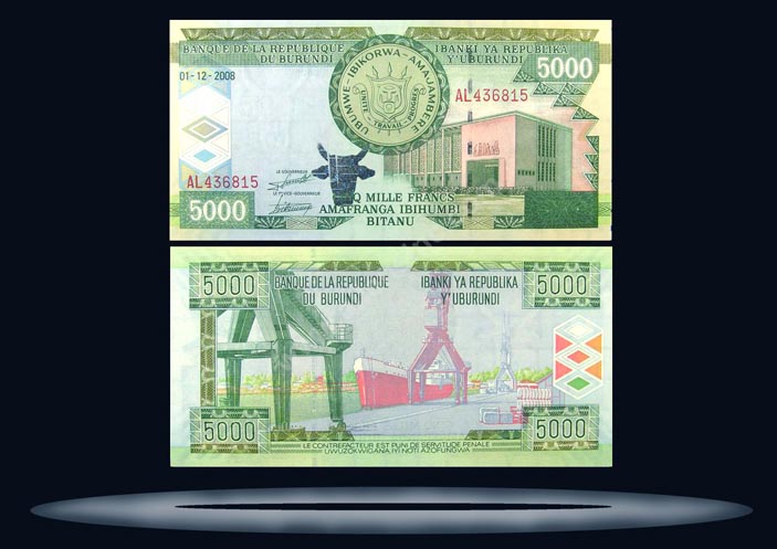 Burundi Banknote, 5000 Francs, 1.12.2008, P#48 MAIN