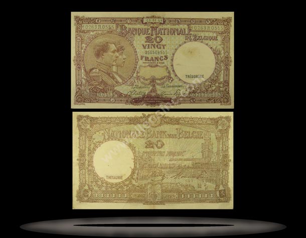 Belgium Banknote, 20 Francs, 3.1.1944, P#111 MAIN