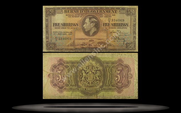Bermuda Banknote, 5 Shillings, 17.2.1947, P#14 MAIN