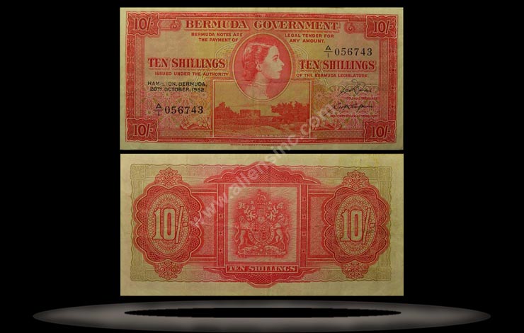 Bermuda Banknote, 10 Shillings, 20.10.1952, P#19a MAIN