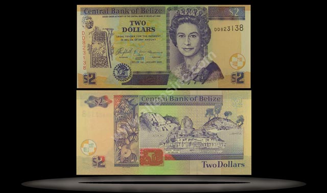 Belize Banknote, 2 Dollars, 1.11.2011, P#66d MAIN