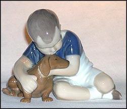Boy with Dog, Bing & Grondahl Figurine #1951 MAIN