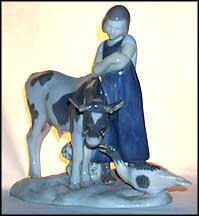 Girl With Calf And Goose, Bing & Grondahl Figurine #2272 MAIN